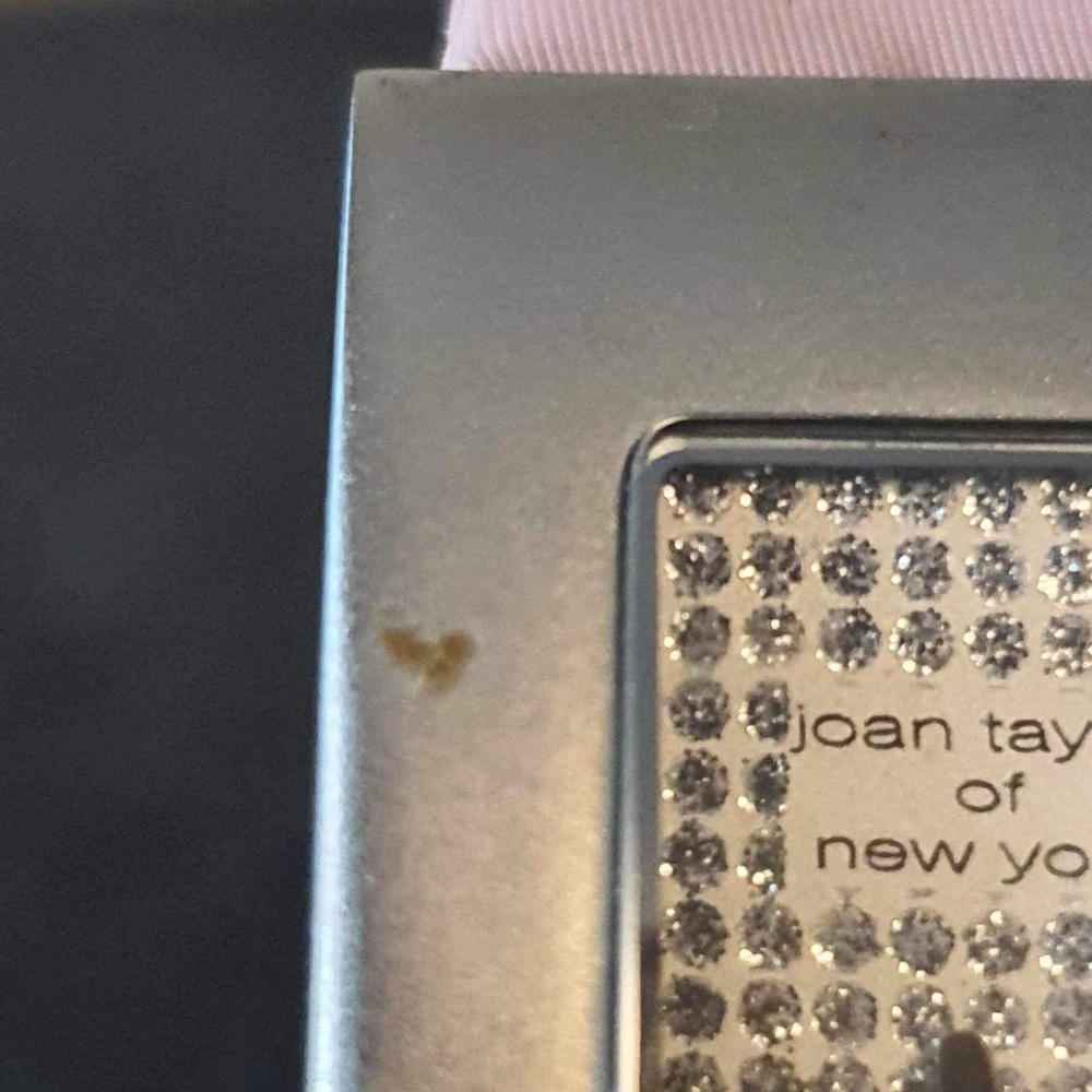 🦋10/$20 Joan Taylor of New York Silver Diamond Studded Pink Women's Tank Watch - Picture 5 of 6